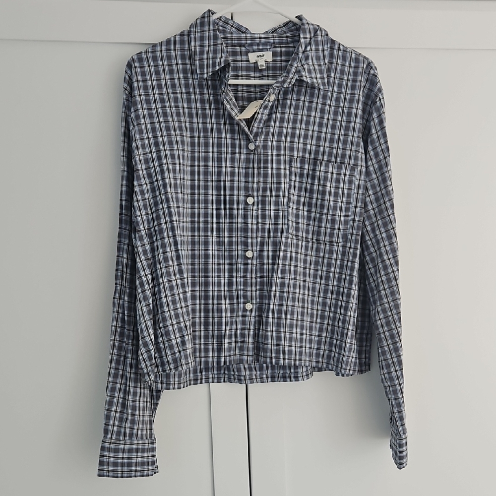 NWT Aerie Plaid Button-Up Shirt
